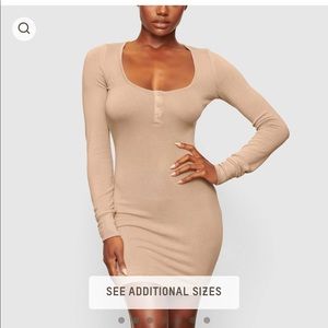 NWT SKIMS PJ Sleep Henley Dress